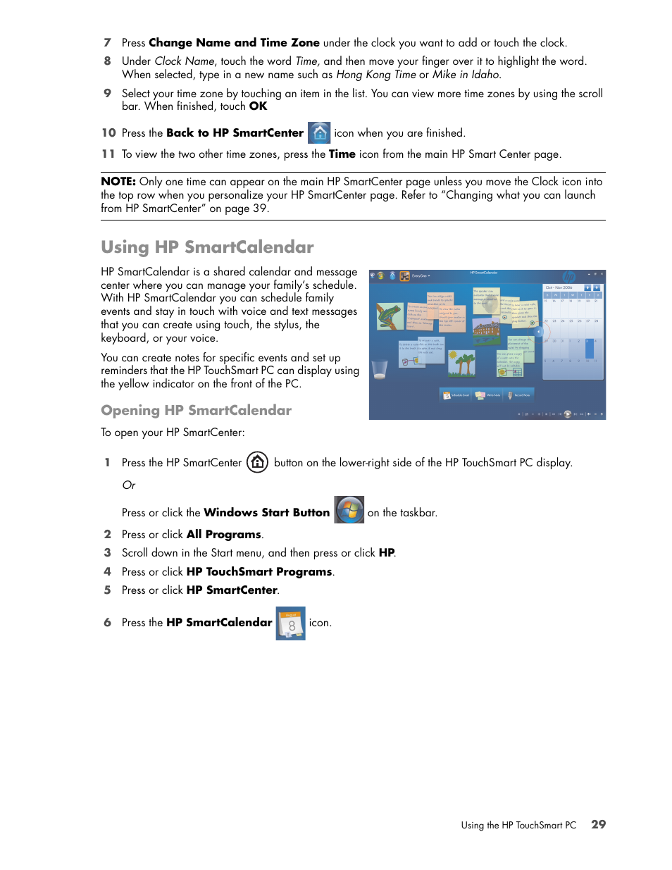 Using hp smartcalendar | HP TouchSmart IQ775 Desktop PC User Manual | Page 33 / 64