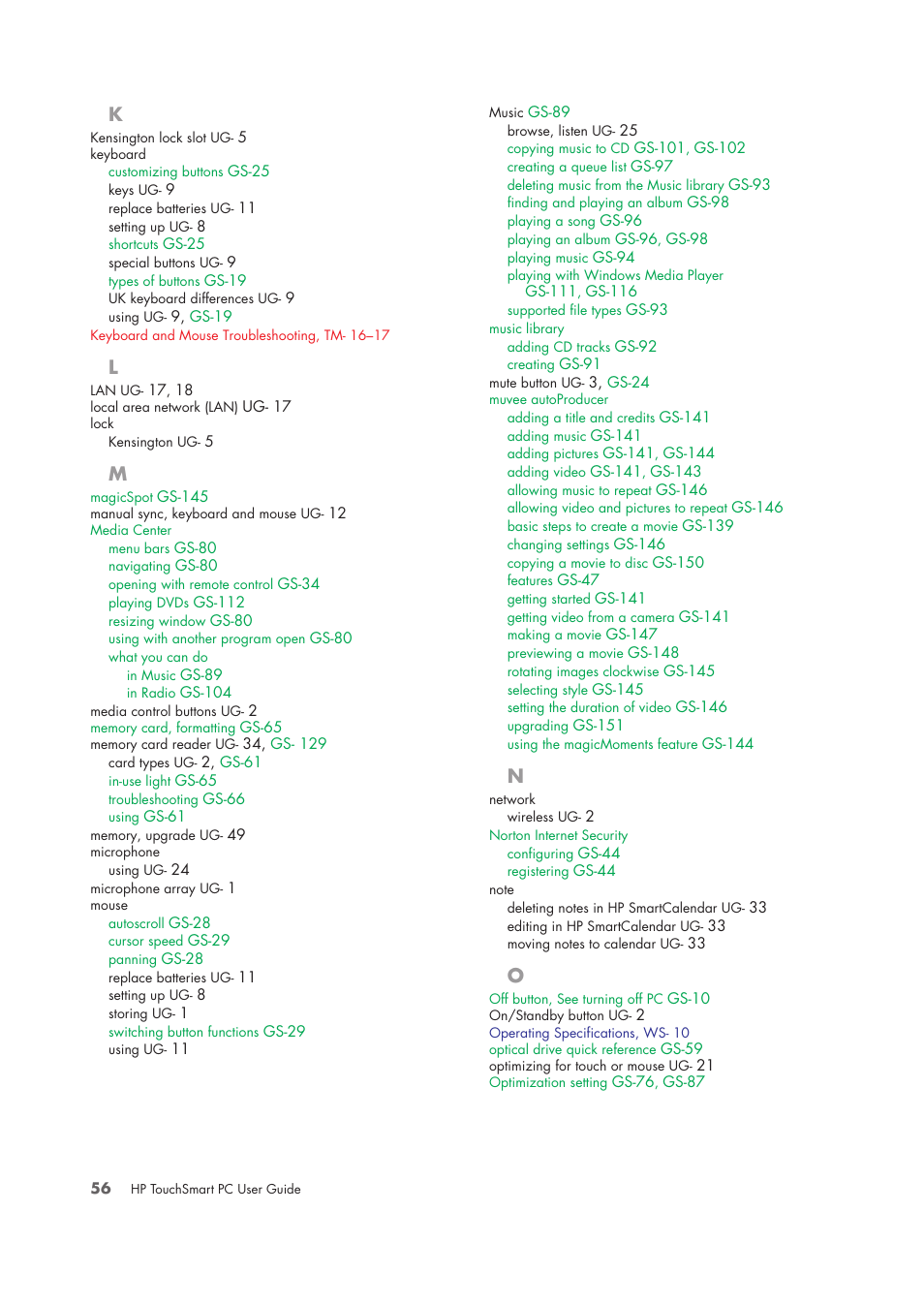 HP TouchSmart IQ775 Desktop PC User Manual | Page 60 / 64