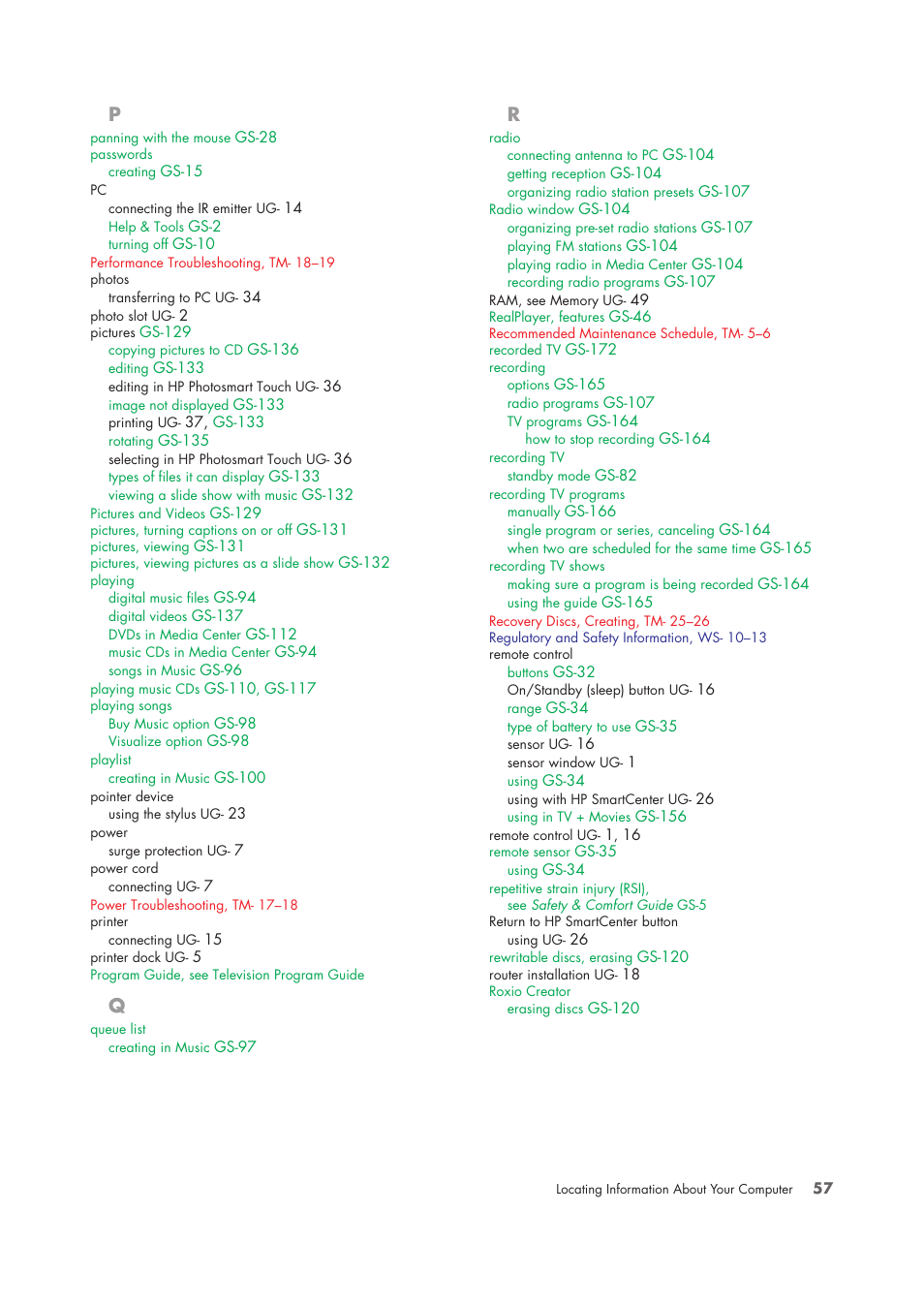 HP TouchSmart IQ775 Desktop PC User Manual | Page 61 / 64