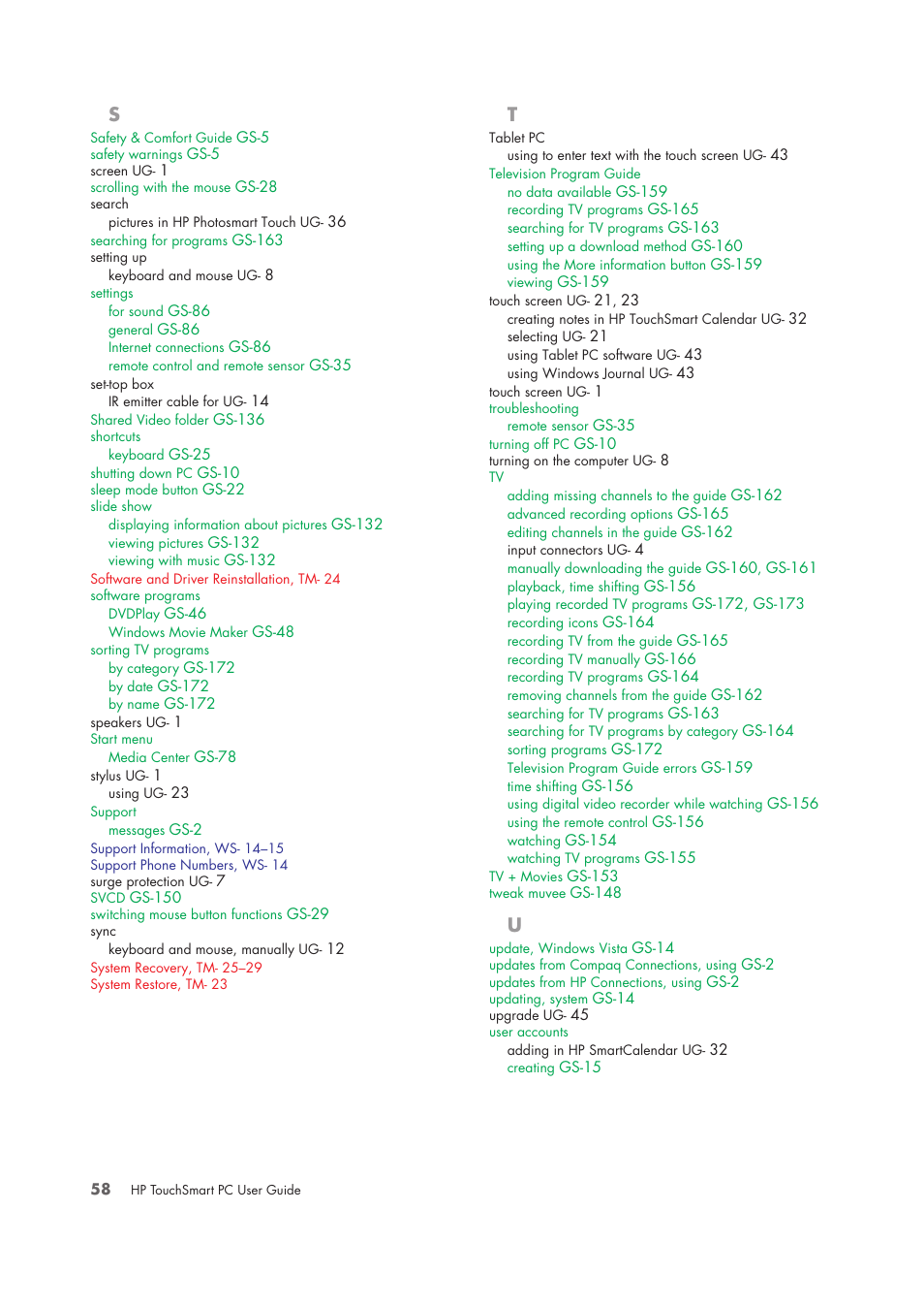 HP TouchSmart IQ775 Desktop PC User Manual | Page 62 / 64