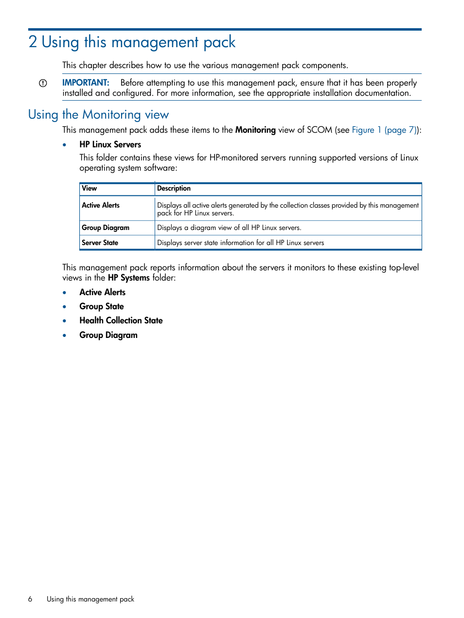 2 using this management pack, Using the monitoring view | HP OneView for Microsoft System Center User Manual | Page 6 / 32