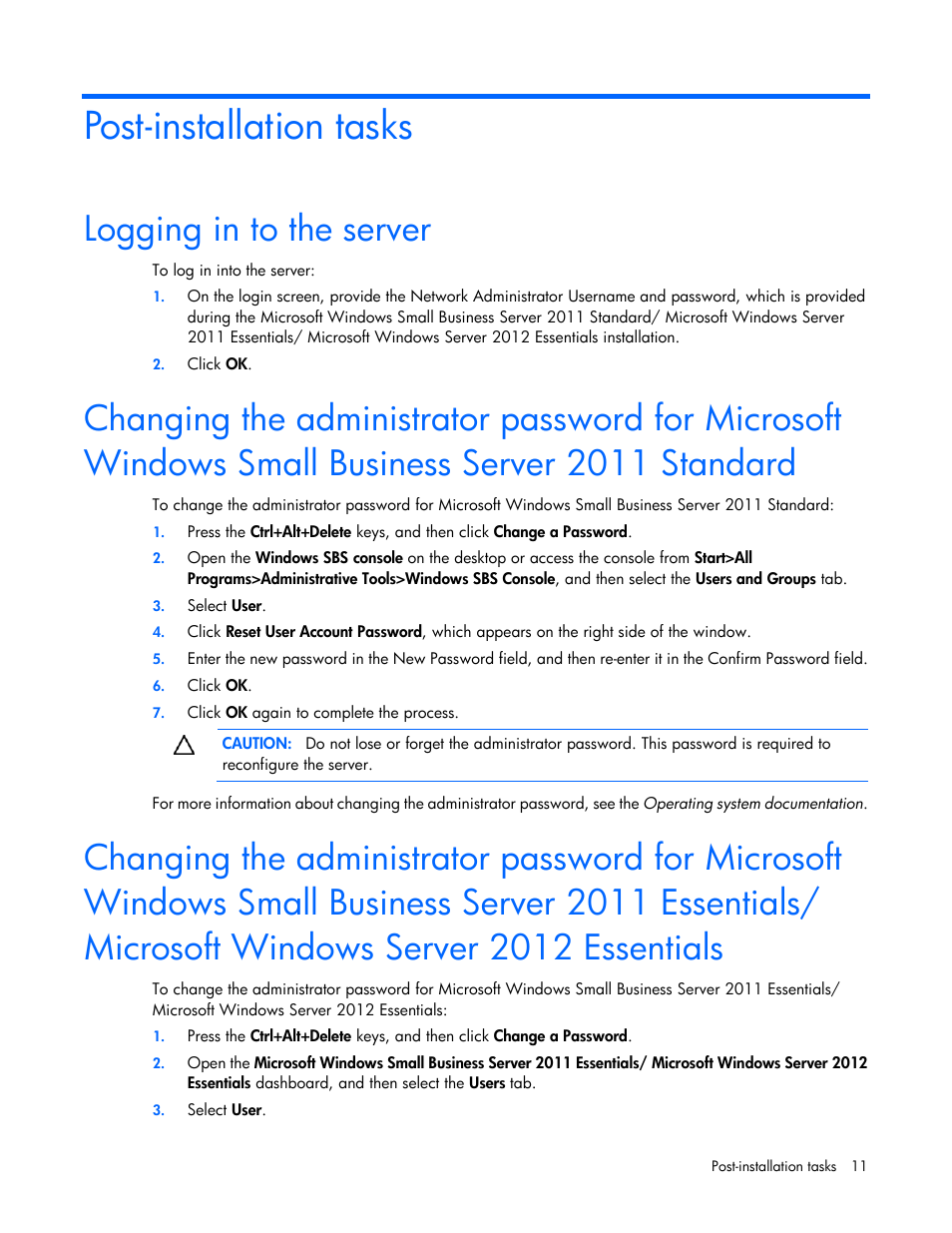Post-installation tasks, Logging in to the server | HP ProLiant DL360 G4 Server User Manual | Page 11 / 27