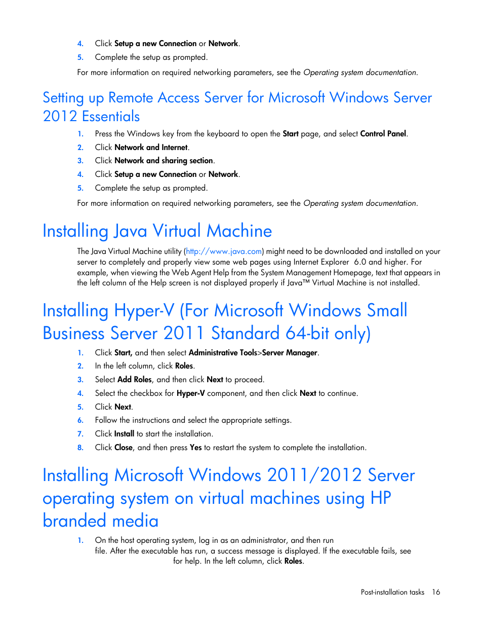 Installing java virtual machine | HP ProLiant DL360 G4 Server User Manual | Page 16 / 27