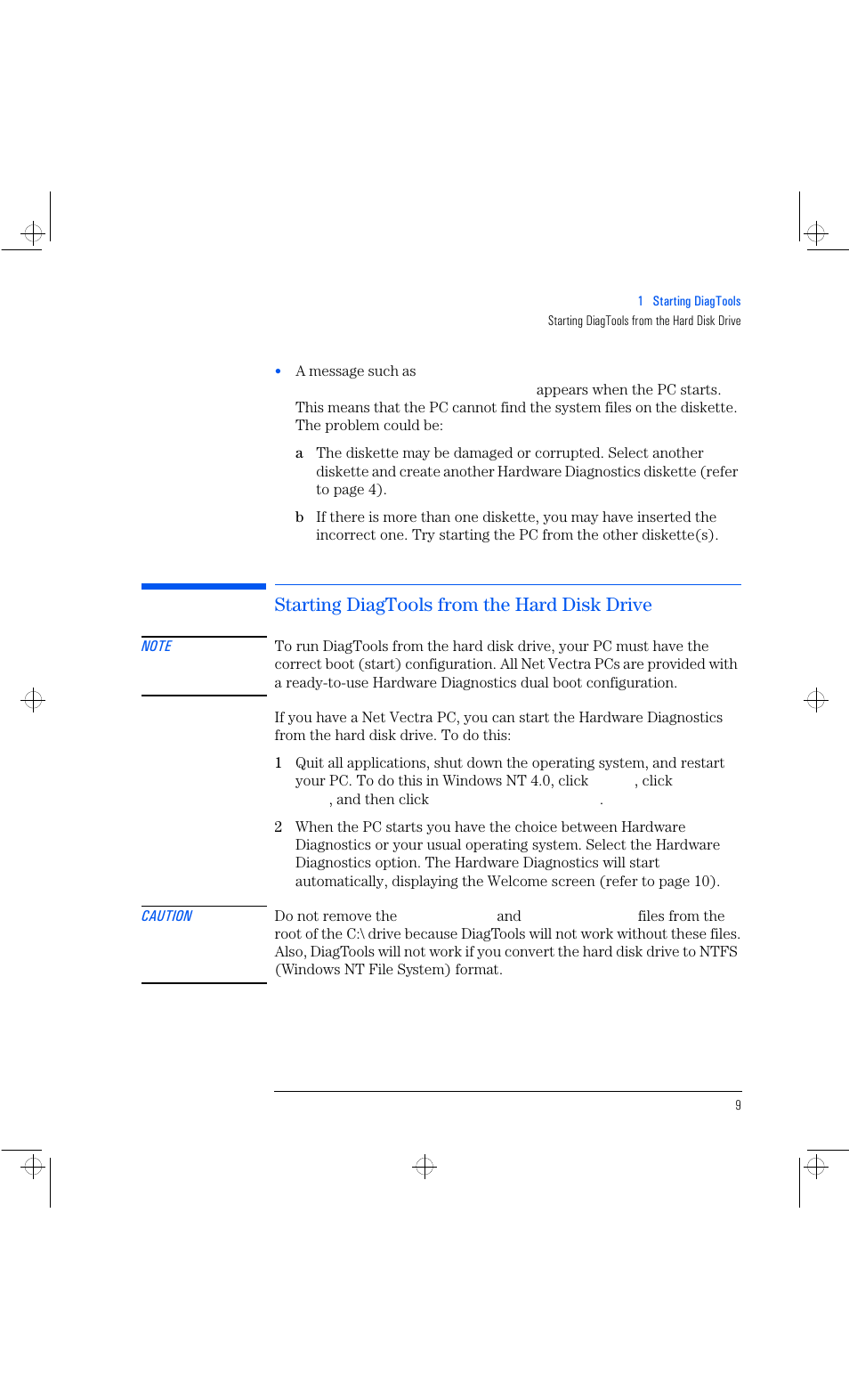 Starting diagtools from the hard disk drive | HP Vectra VL 6xxx series 8 User Manual | Page 21 / 96