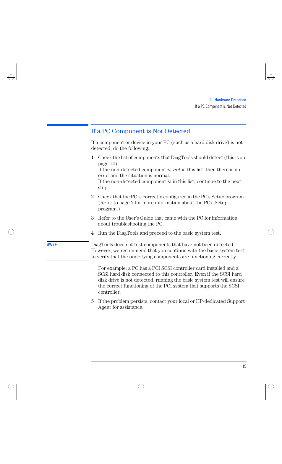 If a pc component is not detected | HP Vectra VL 6xxx series 8 User Manual | Page 27 / 96