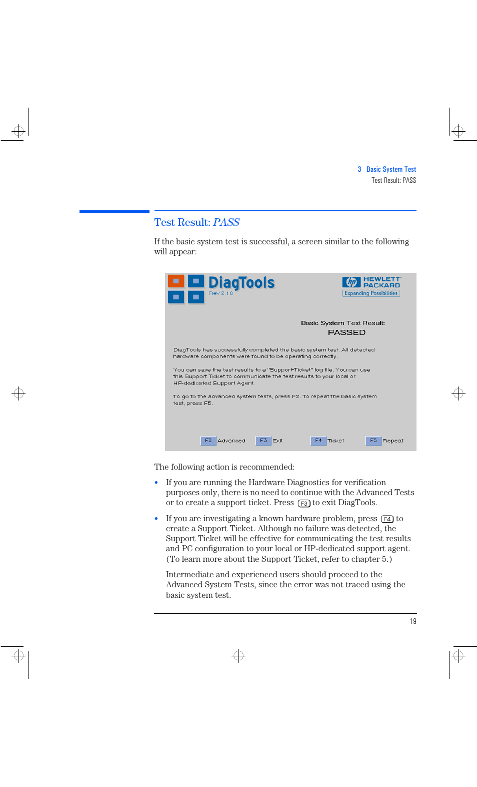 Test result: pass | HP Vectra VL 6xxx series 8 User Manual | Page 31 / 96