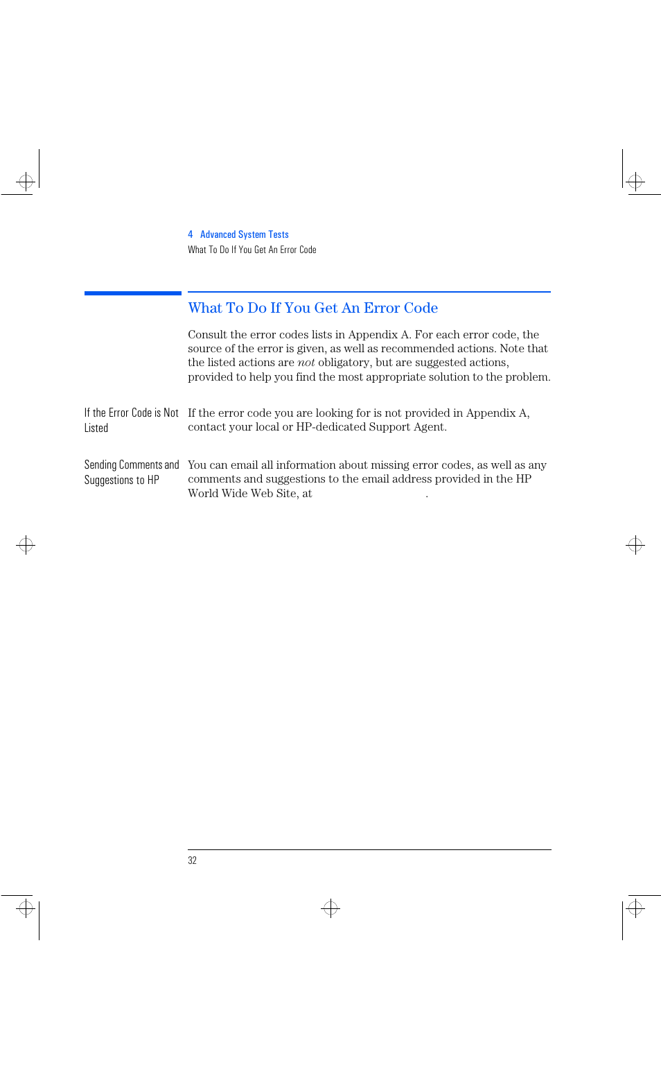 What to do if you get an error code | HP Vectra VL 6xxx series 8 User Manual | Page 44 / 96