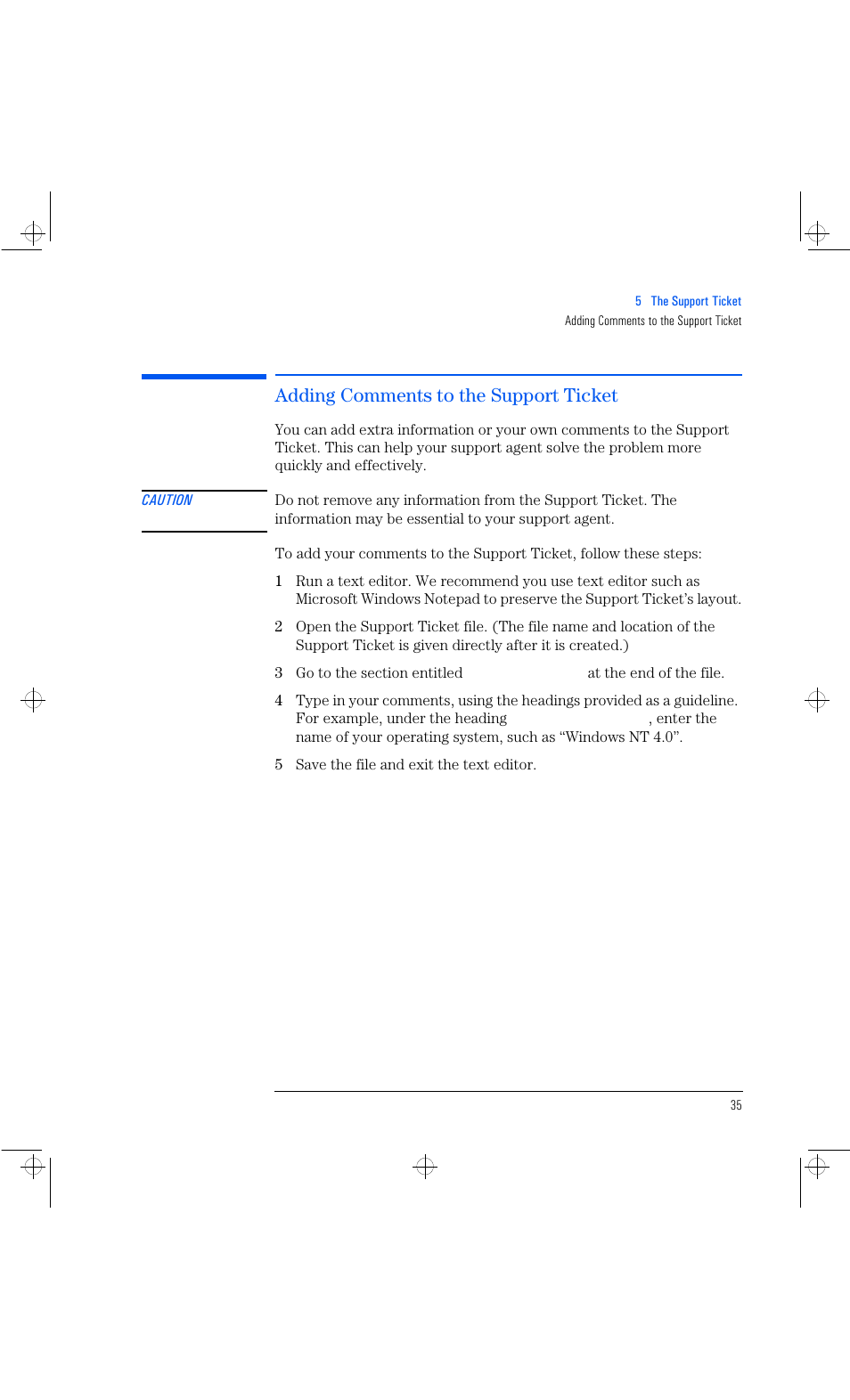Adding comments to the support ticket | HP Vectra VL 6xxx series 8 User Manual | Page 47 / 96