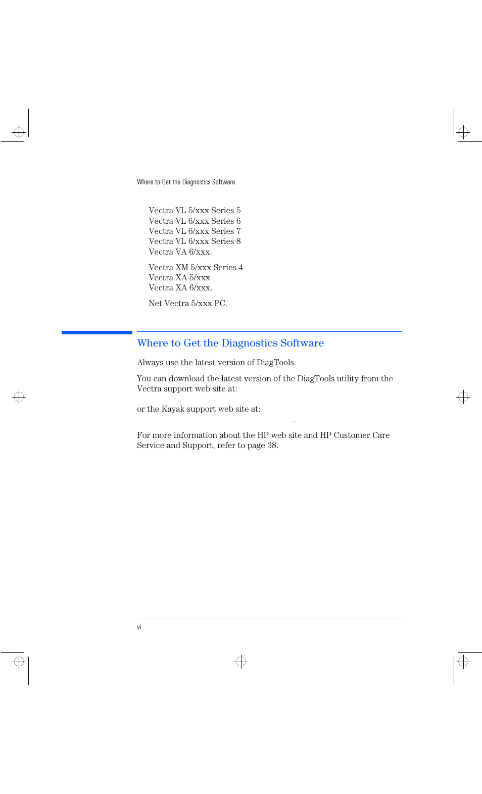 Where to get the diagnostics software | HP Vectra VL 6xxx series 8 User Manual | Page 6 / 96