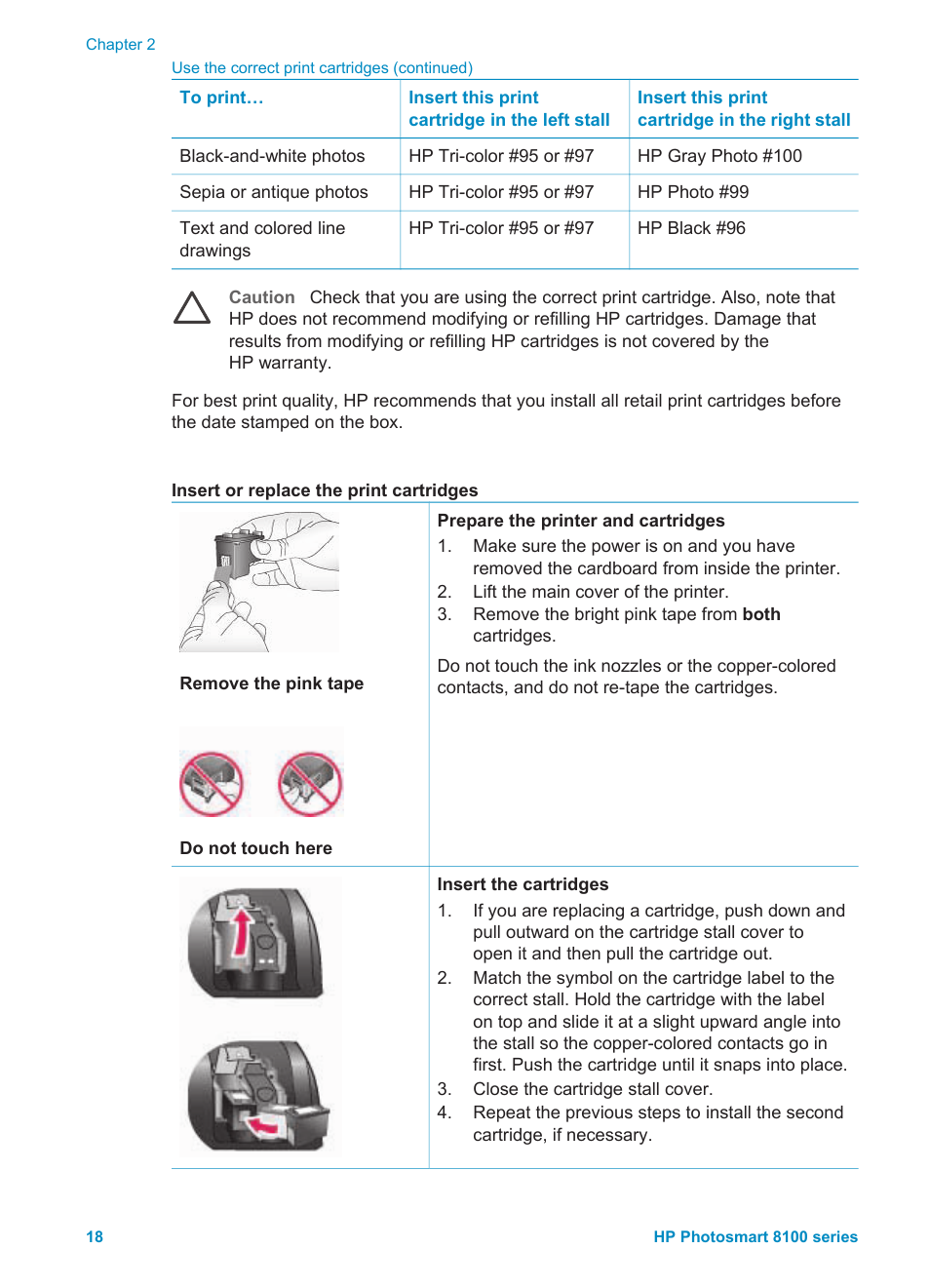 HP Photosmart 8150xi Photo Printer User Manual | Page 21 / 78