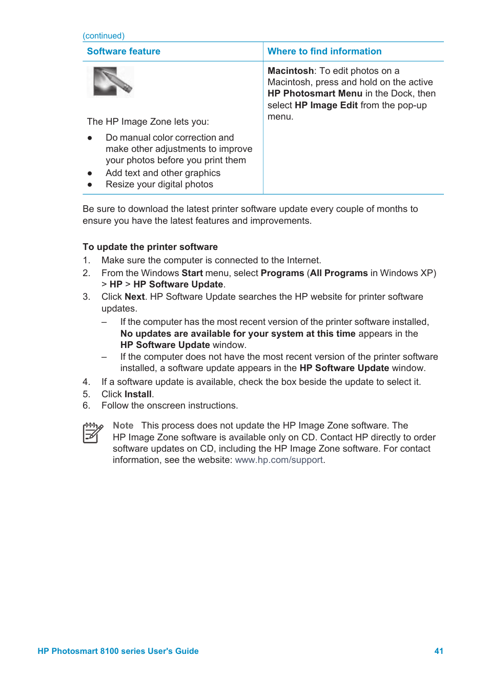 HP Photosmart 8150xi Photo Printer User Manual | Page 44 / 78