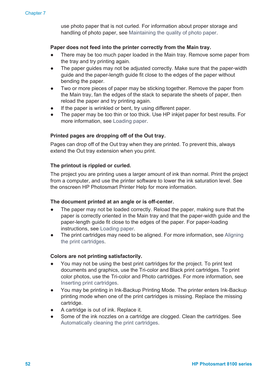 HP Photosmart 8150xi Photo Printer User Manual | Page 55 / 78
