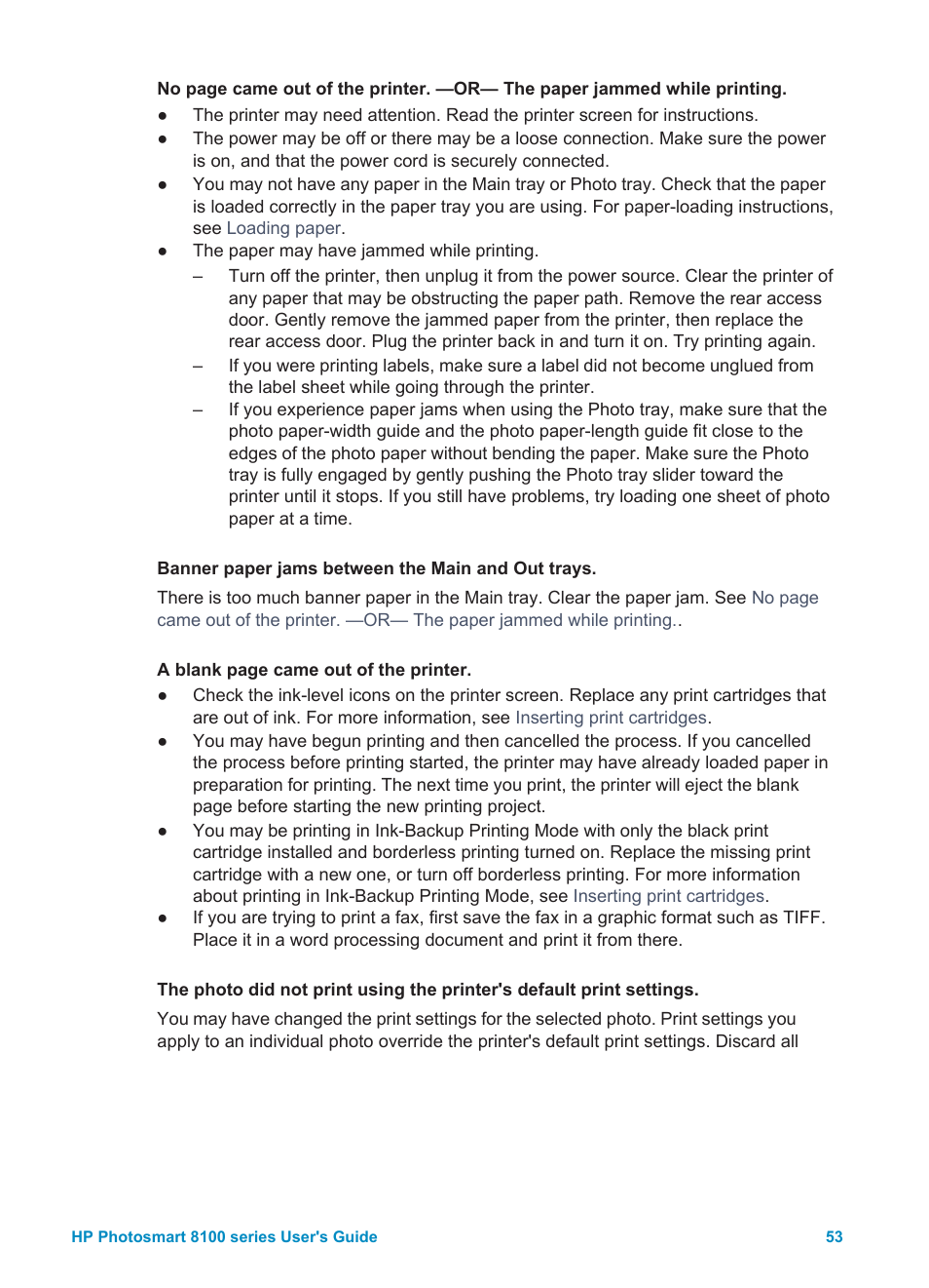 HP Photosmart 8150xi Photo Printer User Manual | Page 56 / 78