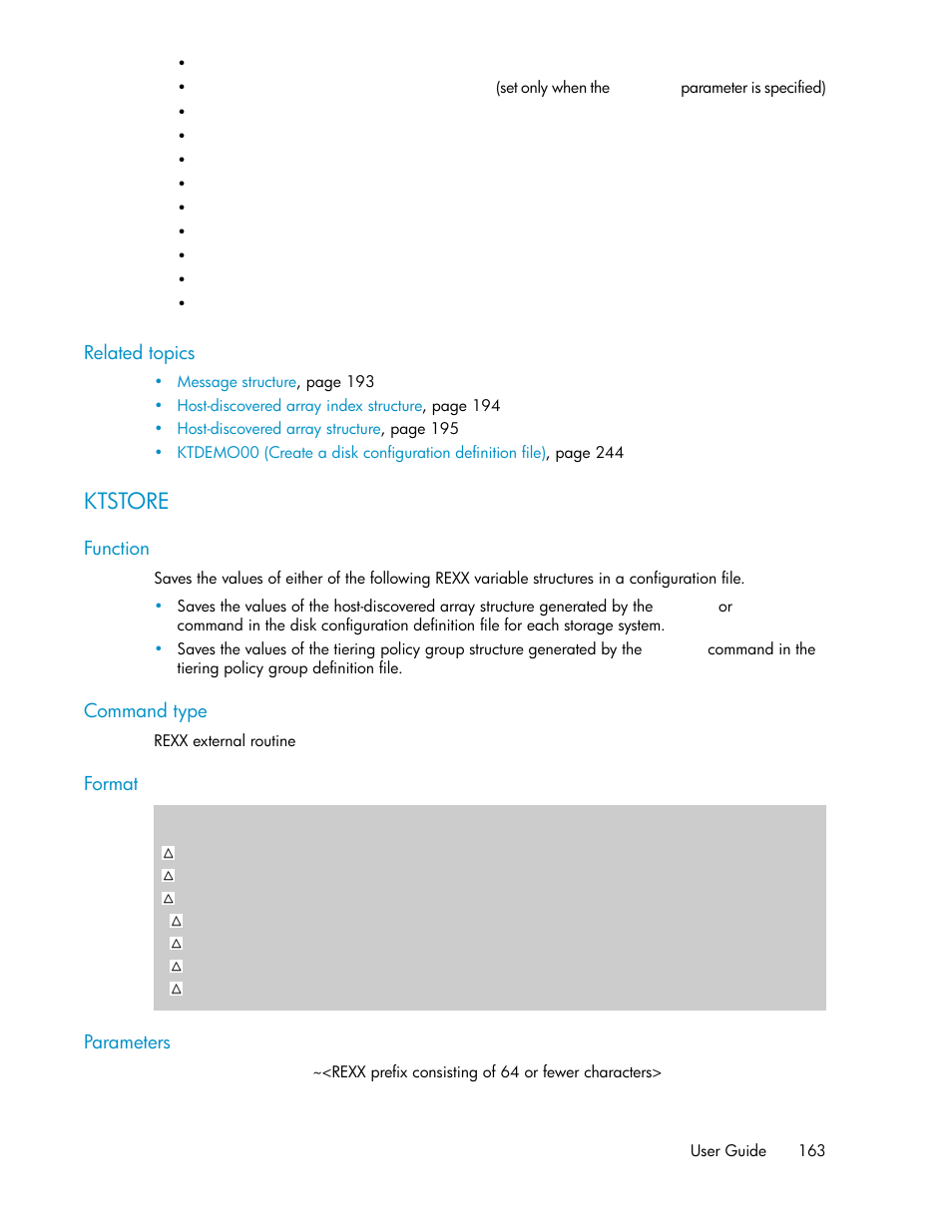 Ktstore | HP XP Command View Advanced Edition Software User Manual | Page 163 / 310