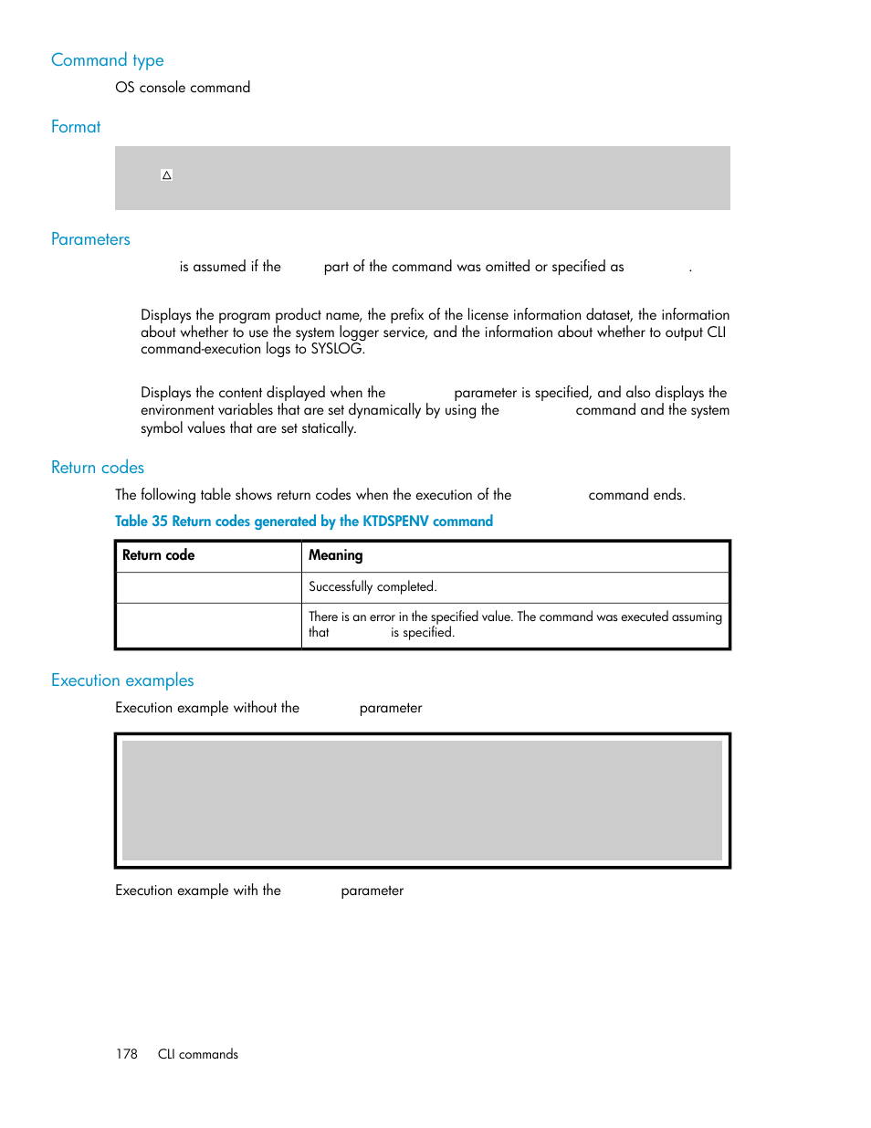 Return codes generated by the ktdspenv command | HP XP Command View Advanced Edition Software User Manual | Page 178 / 310