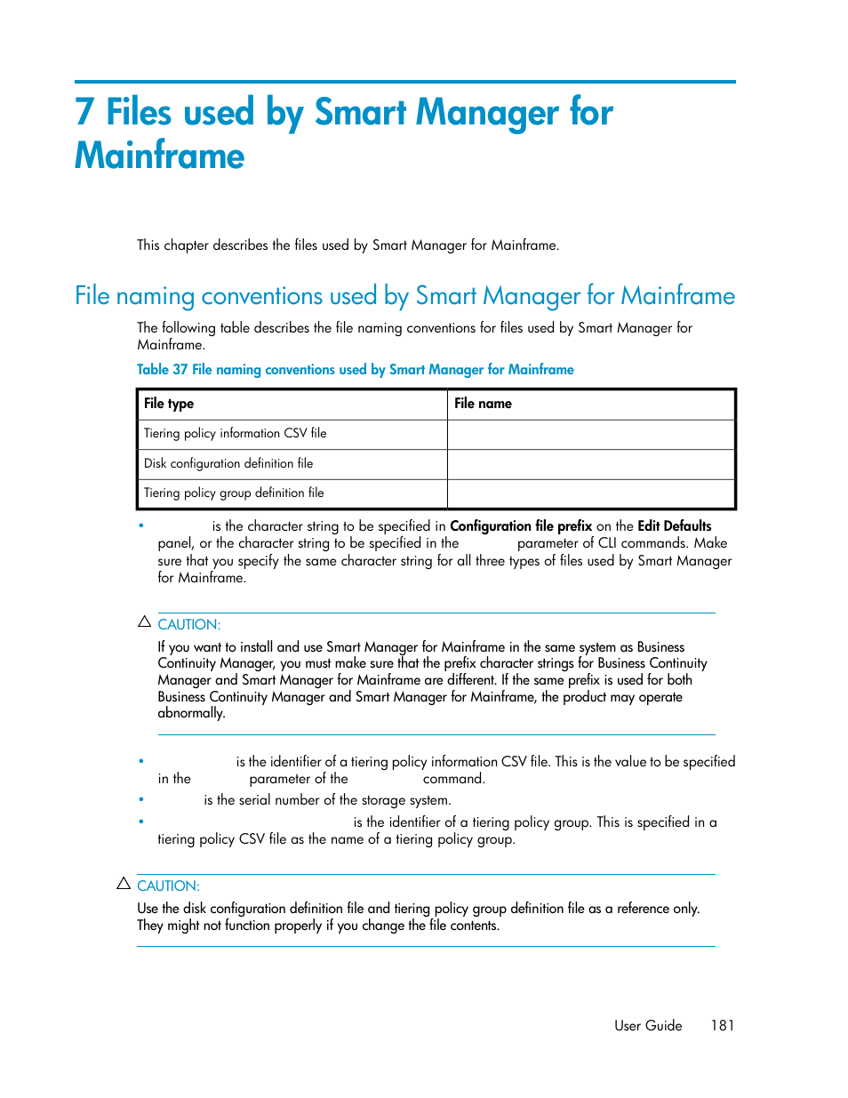 7 files used by smart manager for mainframe, Chapter 7 | HP XP Command View Advanced Edition Software User Manual | Page 181 / 310