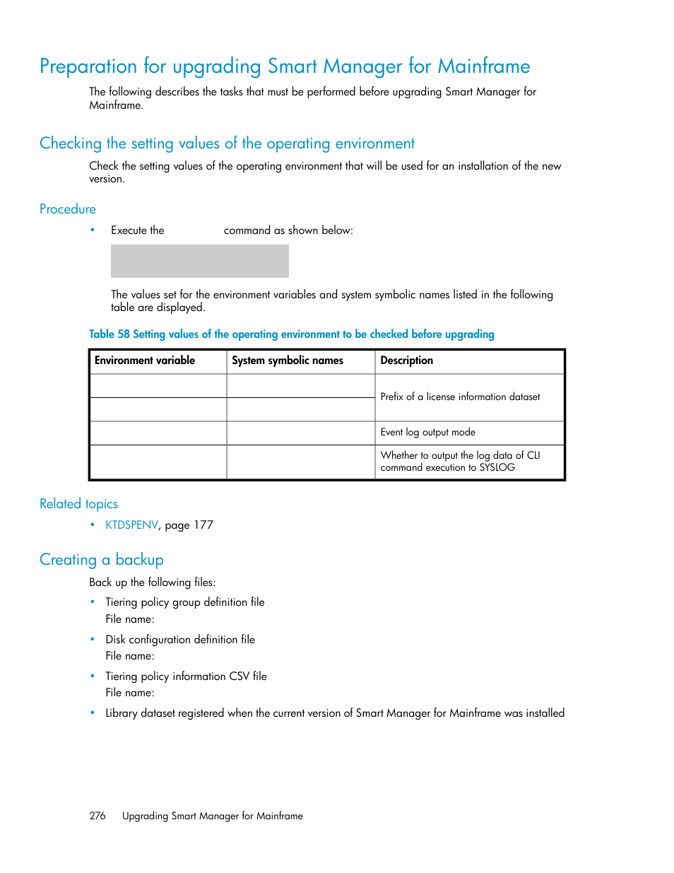 Creating a backup, 276 creating a backup | HP XP Command View Advanced Edition Software User Manual | Page 276 / 310