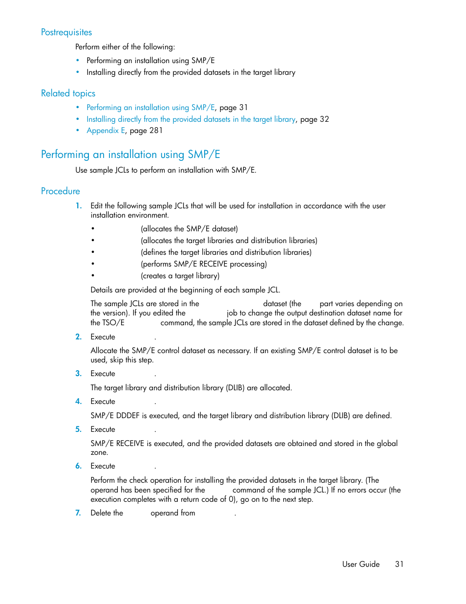 Performing an installation using smp/e | HP XP Command View Advanced Edition Software User Manual | Page 31 / 310