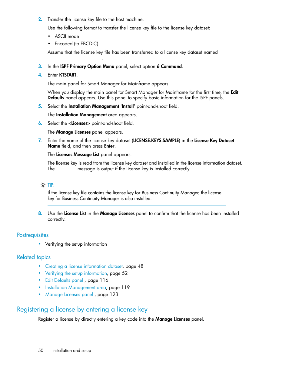 Registering a license by entering a license key | HP XP Command View Advanced Edition Software User Manual | Page 50 / 310