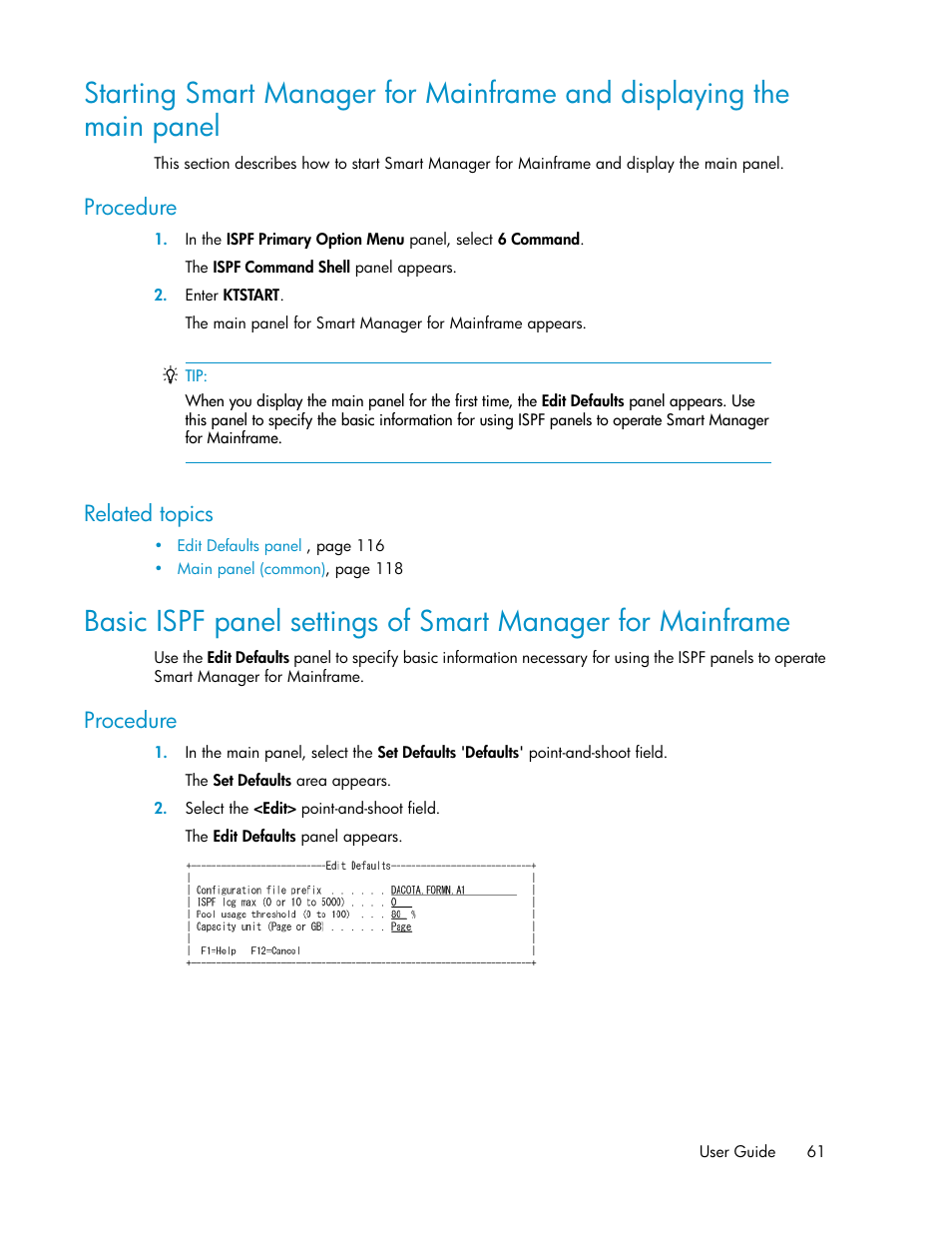 Procedure, Related topics | HP XP Command View Advanced Edition Software User Manual | Page 61 / 310