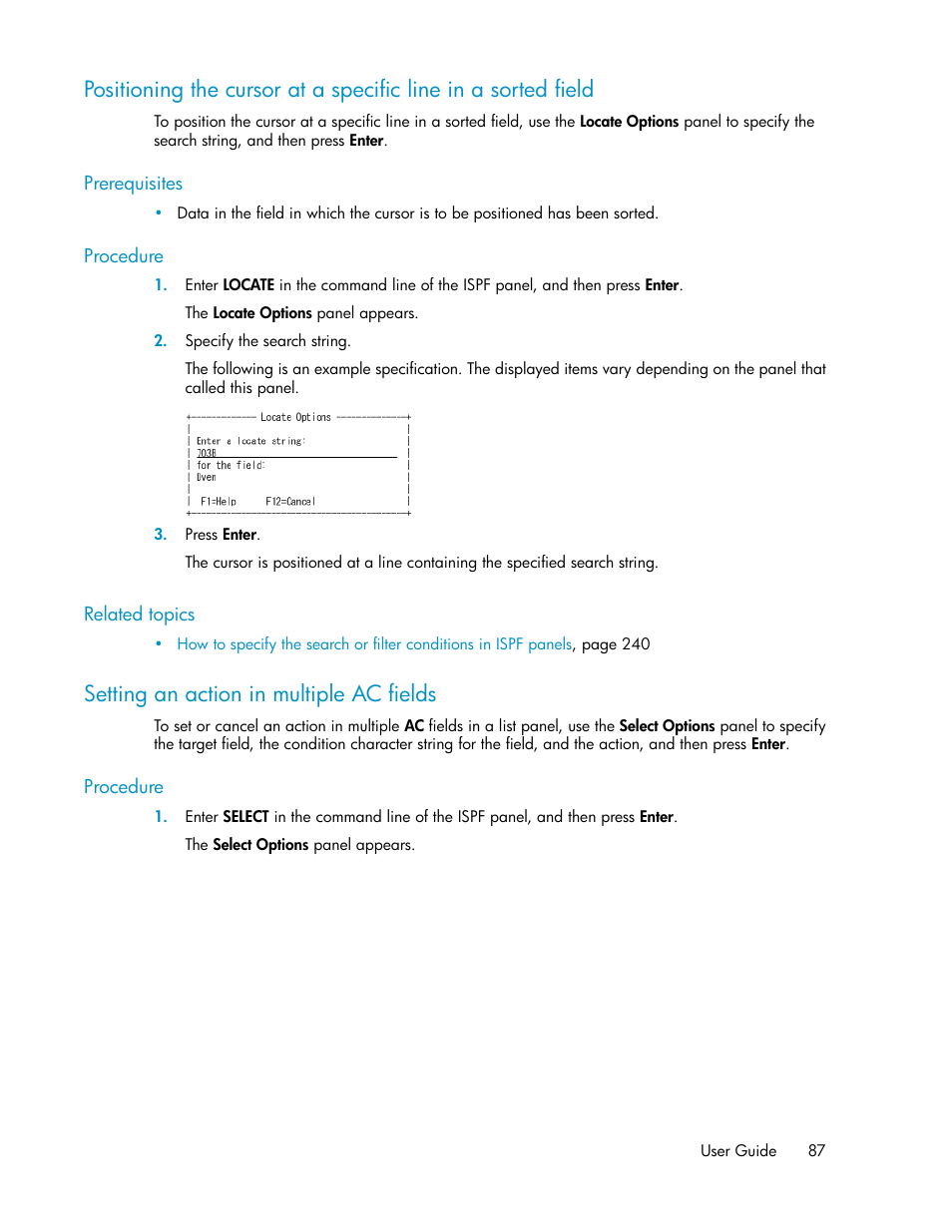 Setting an action in multiple ac fields, 87 setting an action in multiple ac fields | HP XP Command View Advanced Edition Software User Manual | Page 87 / 310