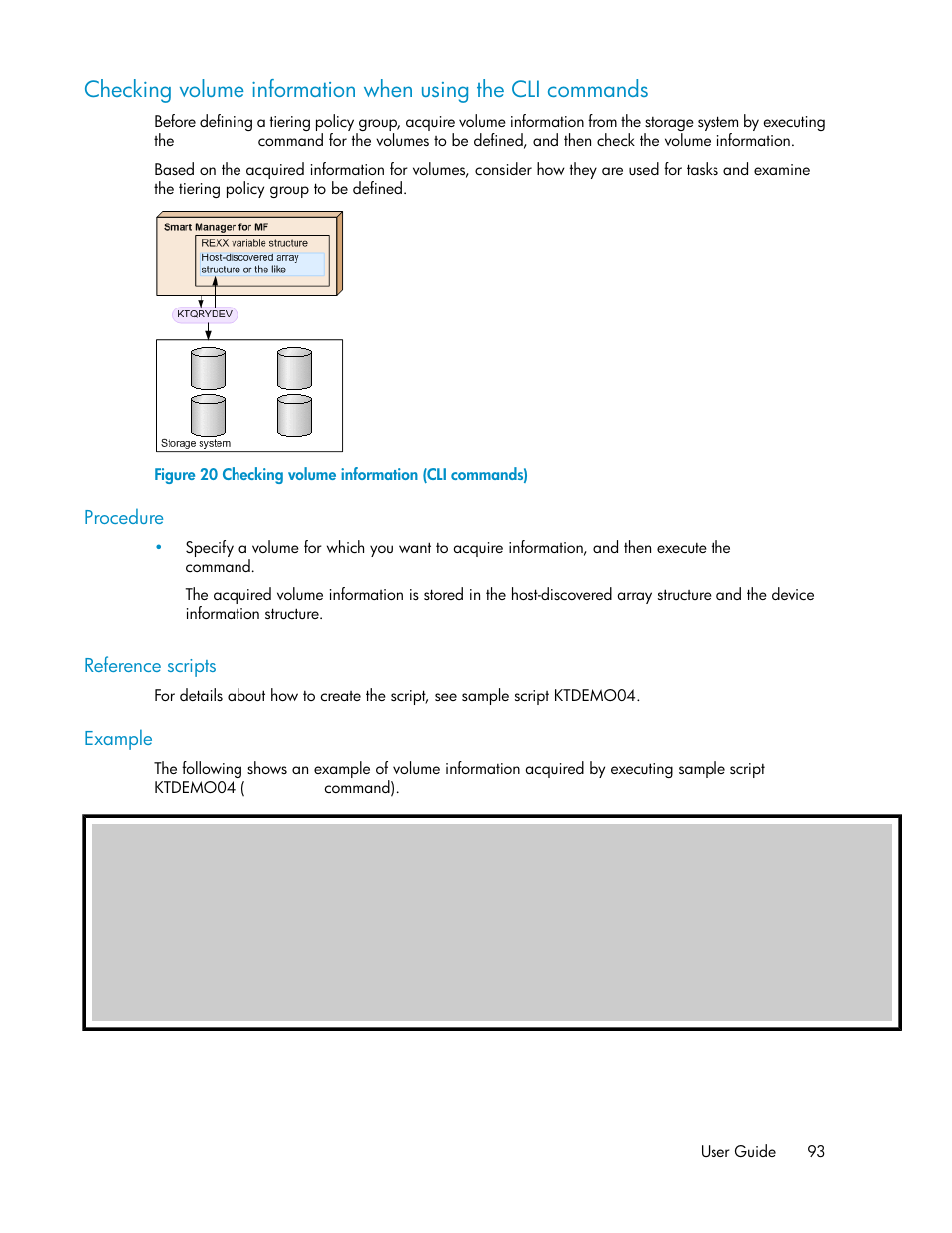 Checking volume information (cli commands) | HP XP Command View Advanced Edition Software User Manual | Page 93 / 310