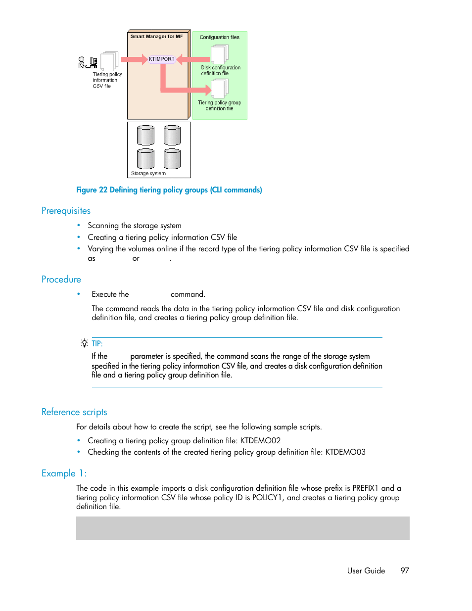 Defining tiering policy groups (cli commands) | HP XP Command View Advanced Edition Software User Manual | Page 97 / 310