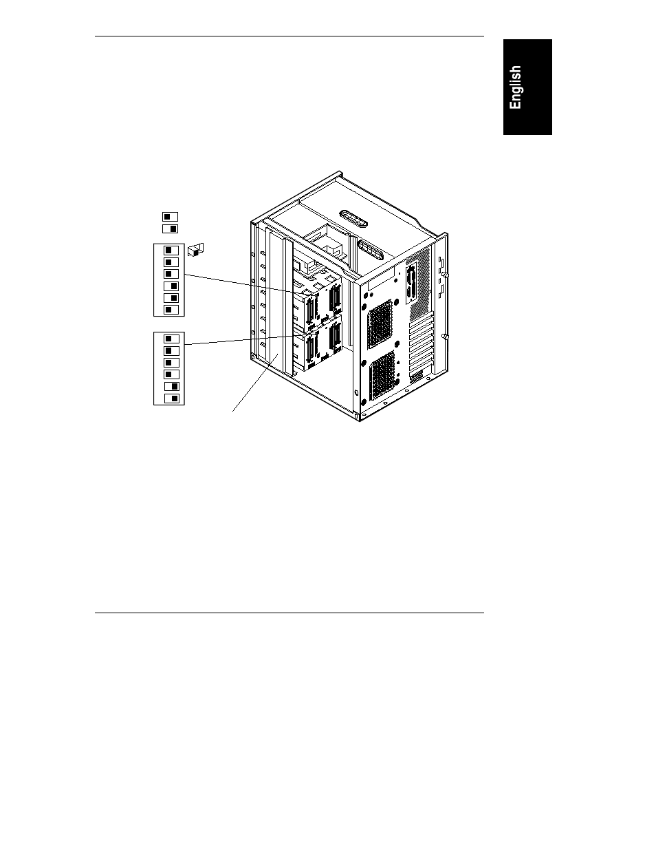 Switch settings on the hot swap subsystem | HP Netserver L Server series User Manual | Page 21 / 74