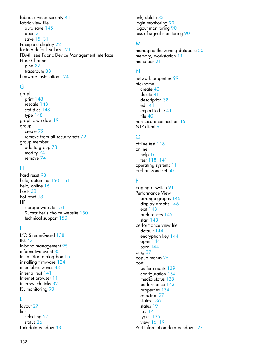 HP H-series Enterprise Fabric Management Suite Software User Manual | Page 158 / 160