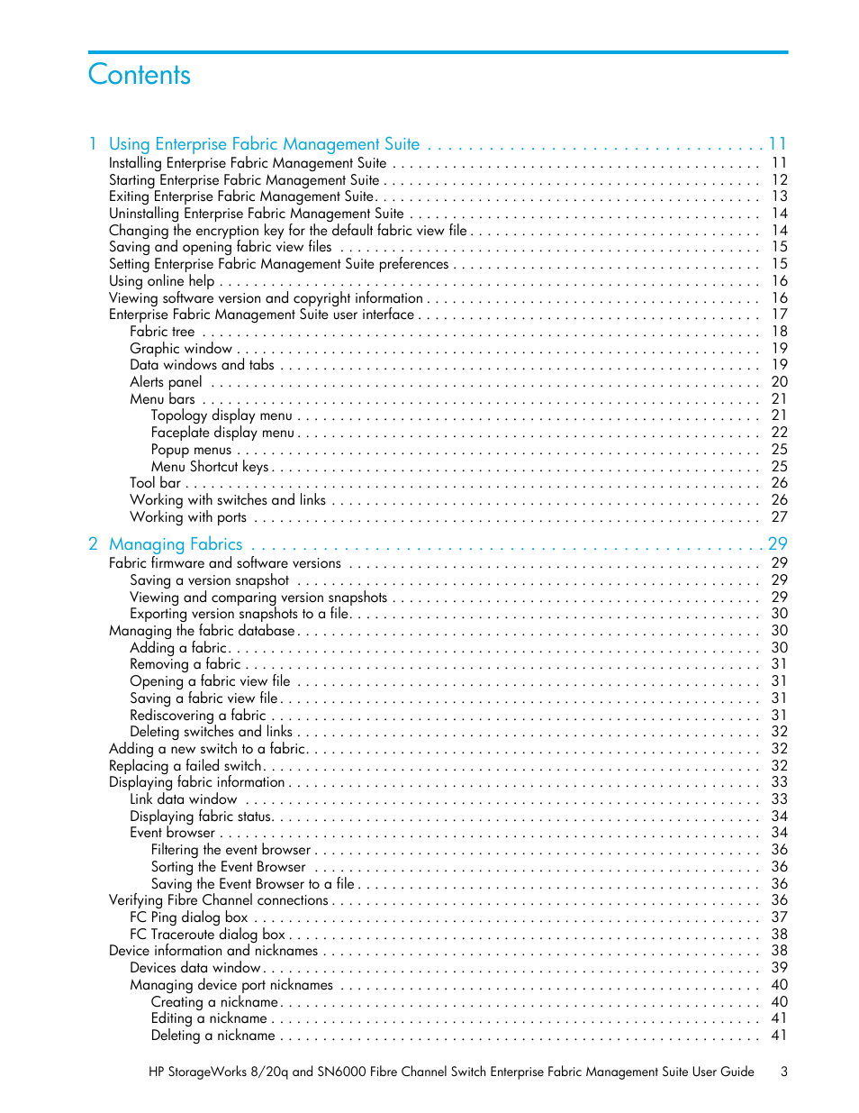 HP H-series Enterprise Fabric Management Suite Software User Manual | Page 3 / 160