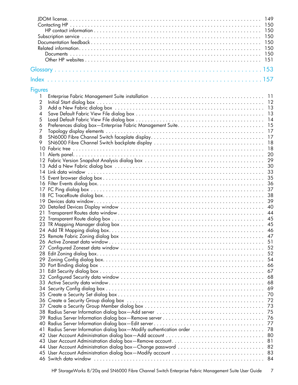 HP H-series Enterprise Fabric Management Suite Software User Manual | Page 7 / 160