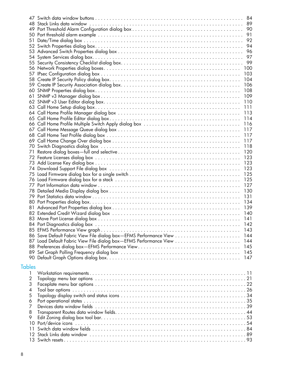HP H-series Enterprise Fabric Management Suite Software User Manual | Page 8 / 160