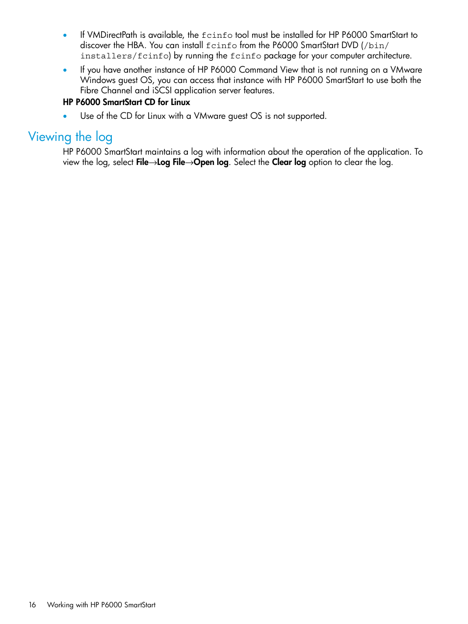 Viewing the log | HP Command View EVA Software User Manual | Page 16 / 44