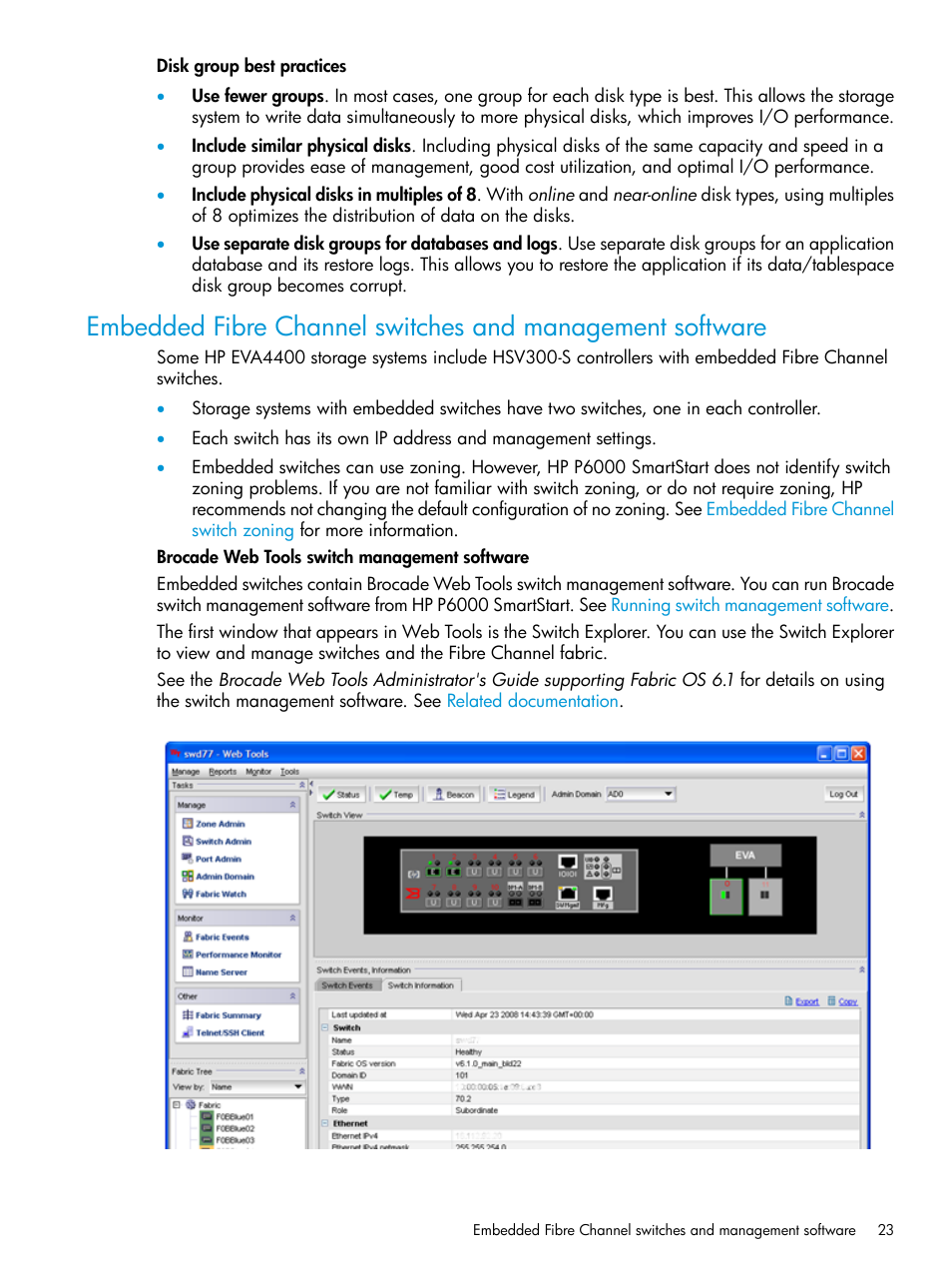 Switch management software | HP Command View EVA Software User Manual | Page 23 / 44