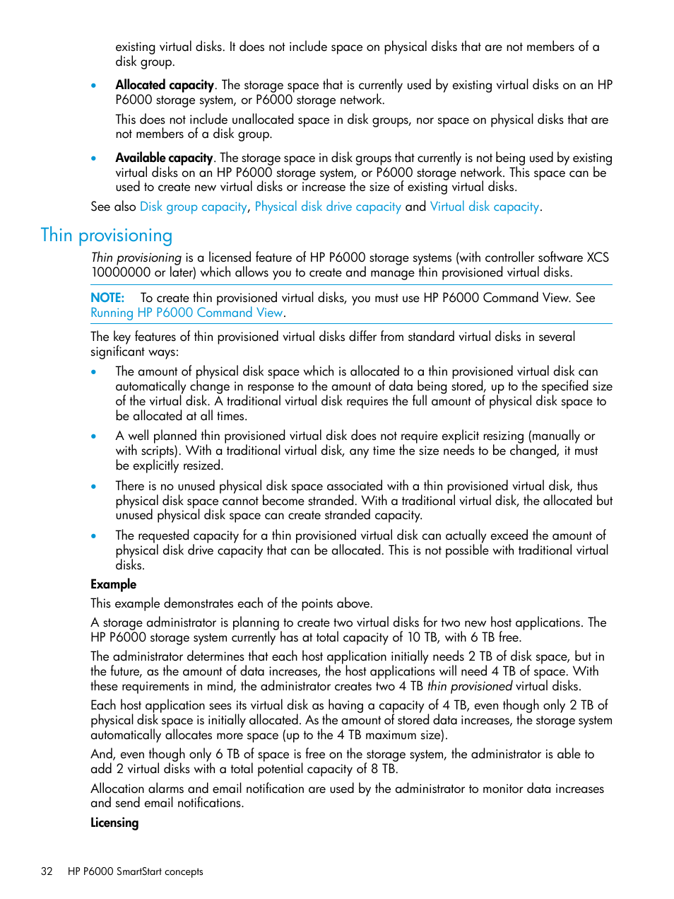 Thin provisioning | HP Command View EVA Software User Manual | Page 32 / 44