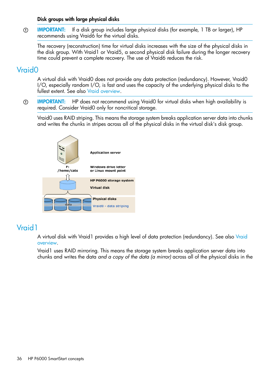 Vraid0, Vraid1, Vraid0 vraid1 | HP Command View EVA Software User Manual | Page 36 / 44