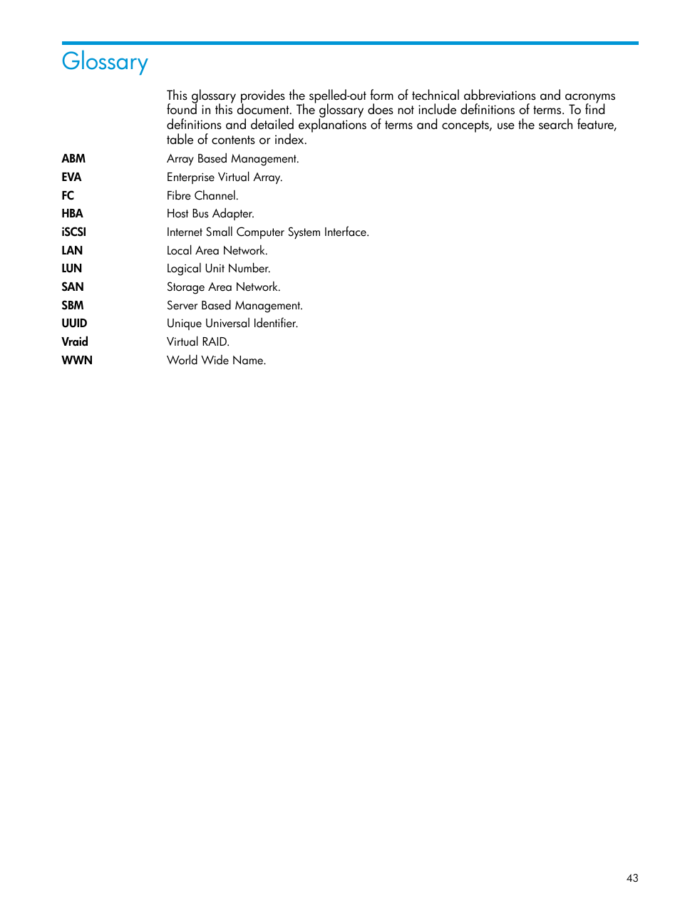 Glossary | HP Command View EVA Software User Manual | Page 43 / 44