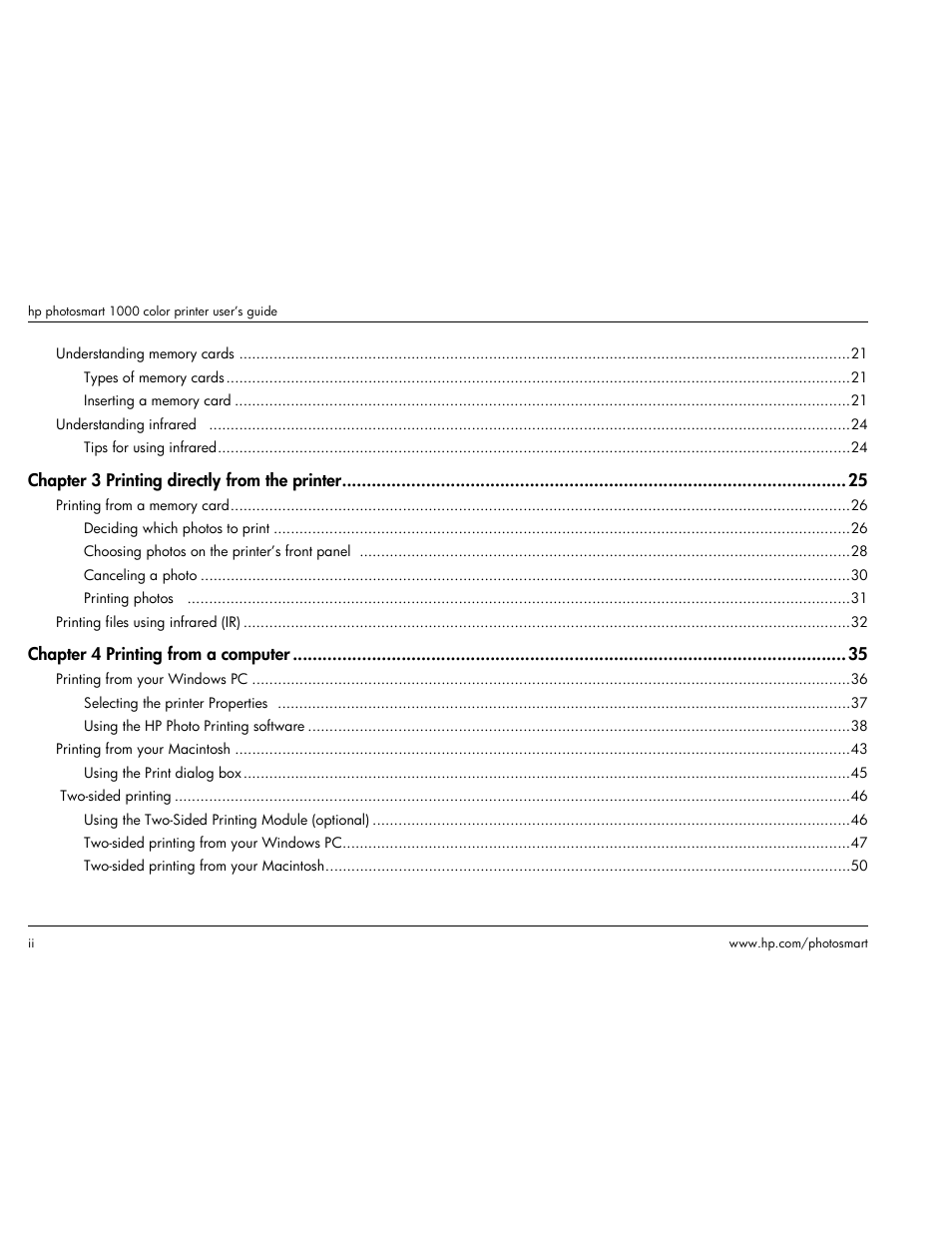 HP Photosmart p1000 1000 Printer User Manual | Page 4 / 113