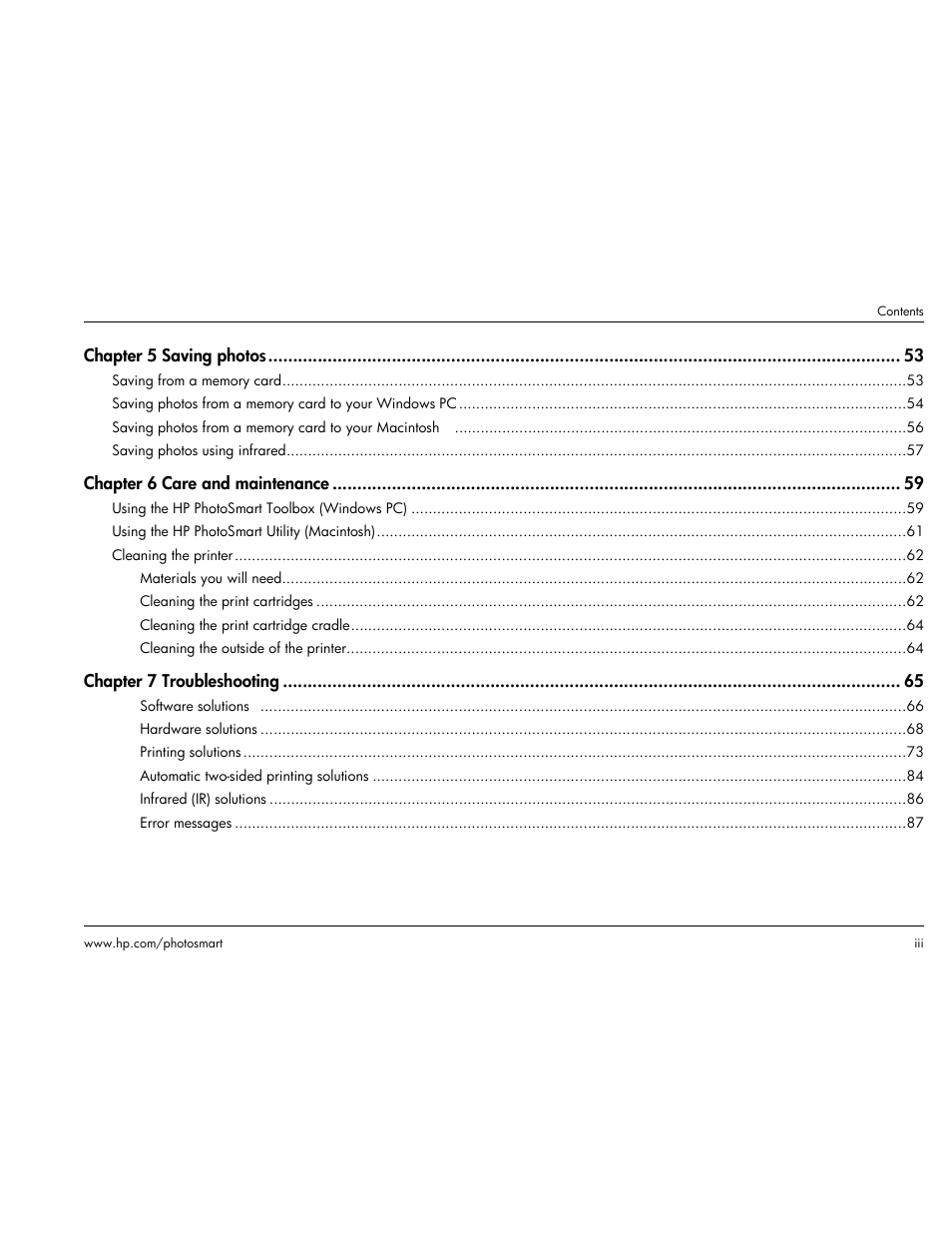 HP Photosmart p1000 1000 Printer User Manual | Page 5 / 113