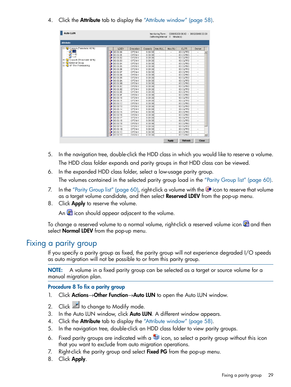 Fixing a parity group | HP XP P9500 Storage User Manual | Page 29 / 69