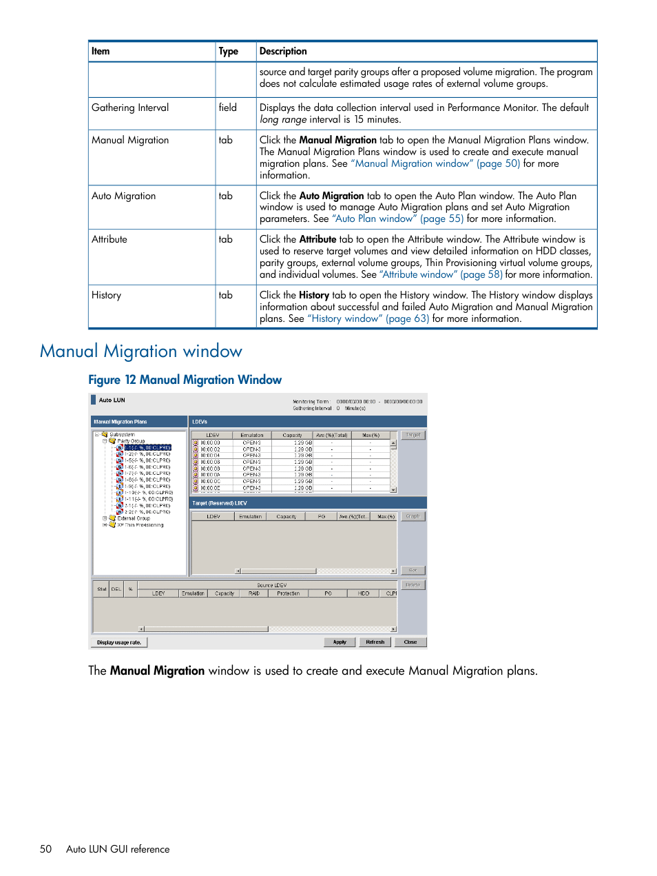 Manual migration window | HP XP P9500 Storage User Manual | Page 50 / 69
