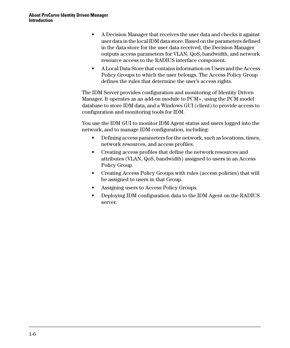 HP Identity Driven Manager Software Series User Manual | Page 10 / 144