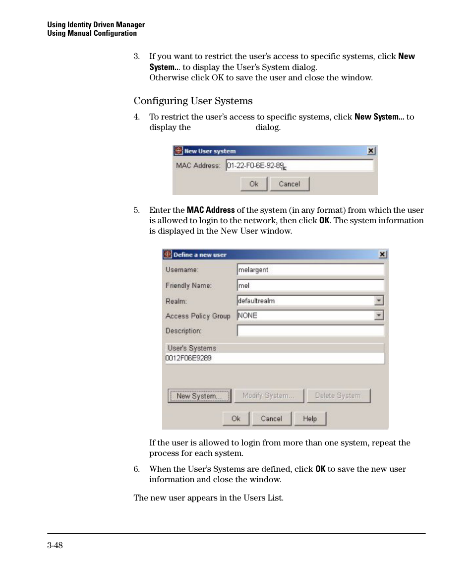 Configuring user systems | HP Identity Driven Manager Software Series User Manual | Page 102 / 144