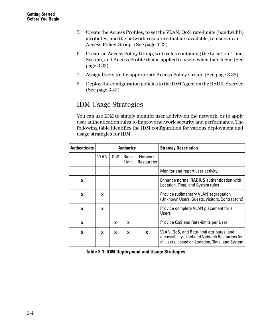 Idm usage strategies, Idm usage strategies -4 | HP Identity Driven Manager Software Series User Manual | Page 24 / 144