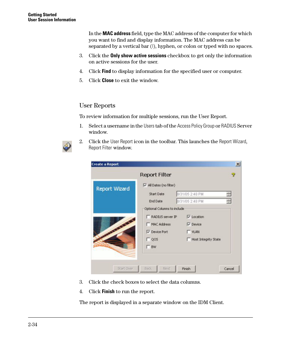 User reports | HP Identity Driven Manager Software Series User Manual | Page 54 / 144