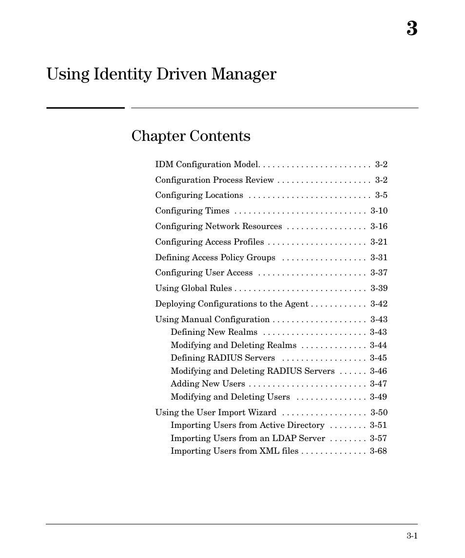 Using identity driven manager, Chapter contents | HP Identity Driven Manager Software Series User Manual | Page 55 / 144