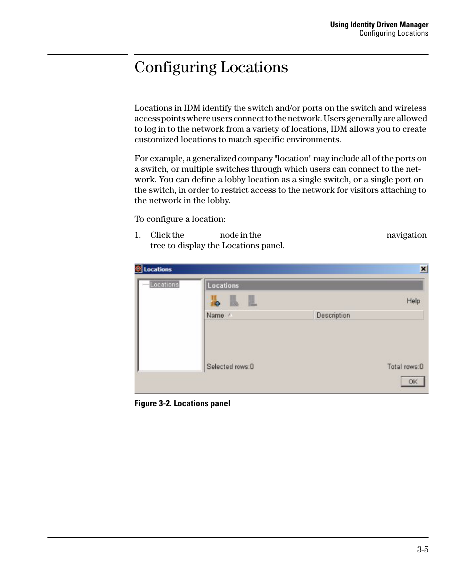 Configuring locations, Configuring locations -5 | HP Identity Driven Manager Software Series User Manual | Page 59 / 144