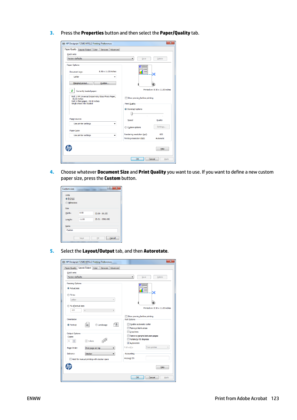 HP Designjet T2500 eMultifunction Printer series User Manual | Page 133 / 263