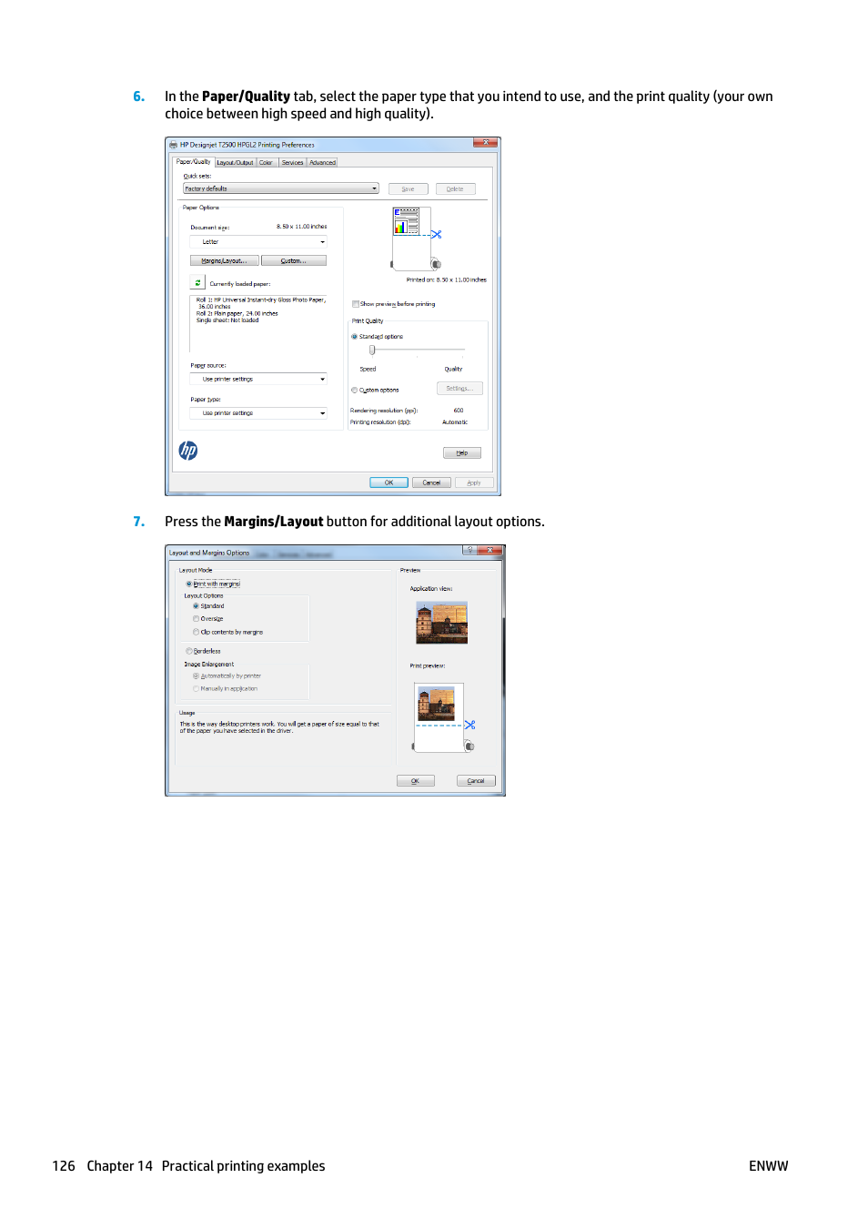 HP Designjet T2500 eMultifunction Printer series User Manual | Page 136 / 263