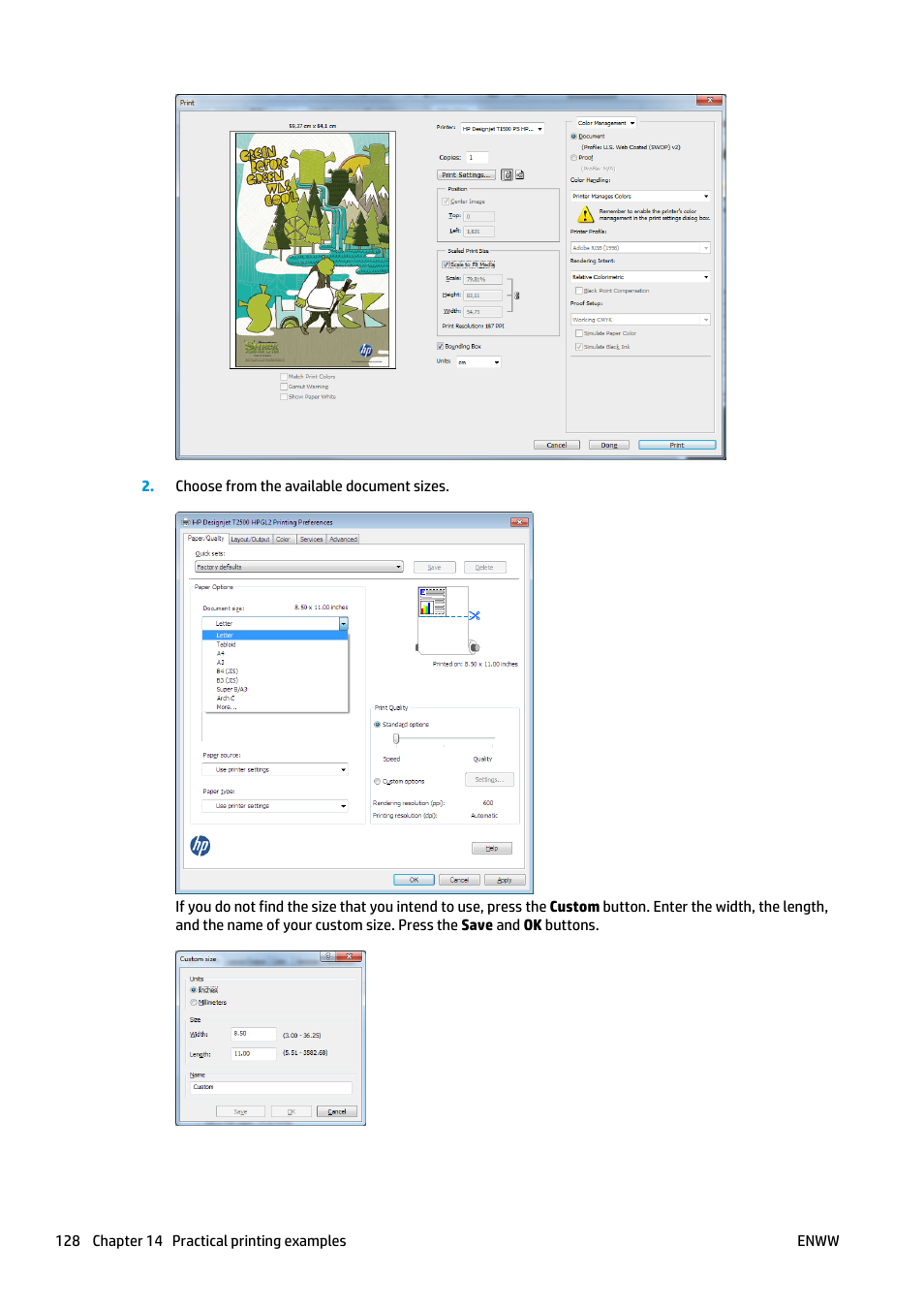 HP Designjet T2500 eMultifunction Printer series User Manual | Page 138 / 263